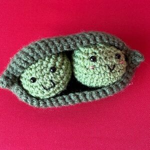 Two Peas in a Pod Hand Made Crochet Stuffed Animal